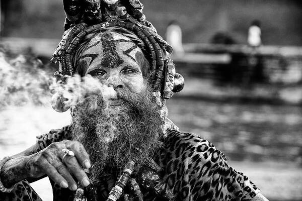 Documentary Art Print featuring the photograph Ganga Baba by Goran Jovic