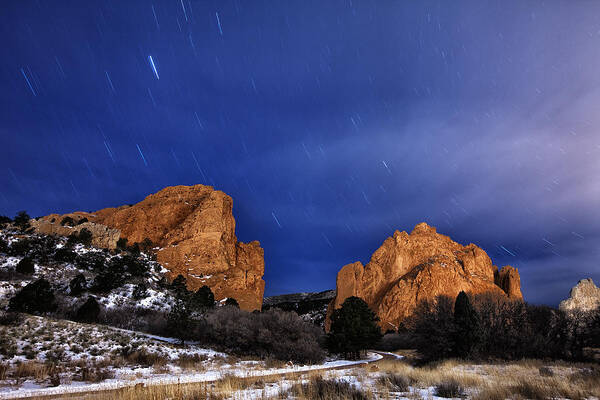 Stars Art Print featuring the photograph Garden of the Gods Star Storm by Darren White