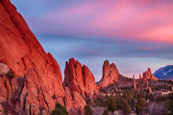 Garden Of The Gods Art Print featuring the photograph Garden of the Gods Sunset View by James BO Insogna