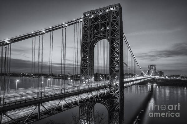 Clarence Holmes Art Print featuring the photograph George Washington Bridge Morning Twilight II by Clarence Holmes