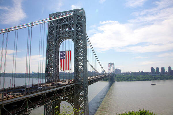 Tranquility Art Print featuring the photograph George Washington Bridge, New Yorknew by Barry Winiker