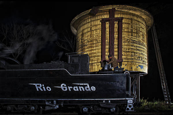 Train Art Print featuring the photograph Getting Water by Priscilla Burgers