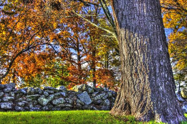 Gettysburg Art Print featuring the photograph Gettysburg at Rest - Stone Fence Near Old Cyclorama Visitors Center by Michael Mazaika