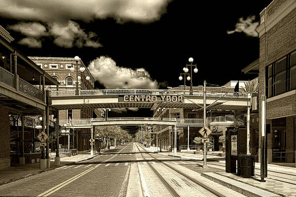 Monochrome Art Print featuring the photograph Ghost Town Ybor City by Michael White