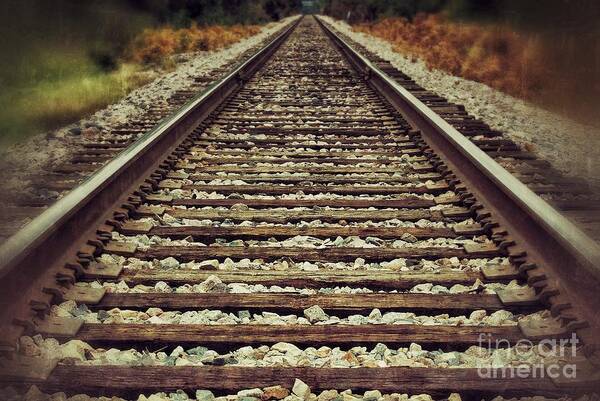 Railroad Art Print featuring the photograph Ghost tracks by AK Photography