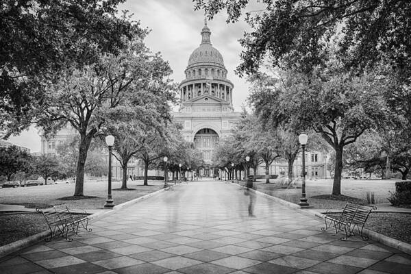 Texas State Capitol Art Print featuring the photograph Ghosts of the Texas State Capitol - Austin Texas Skyline by Silvio Ligutti