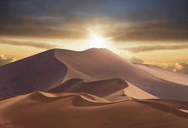 Scenics Art Print featuring the photograph Giant Sand Dunes In Namib Desert by Buena Vista Images