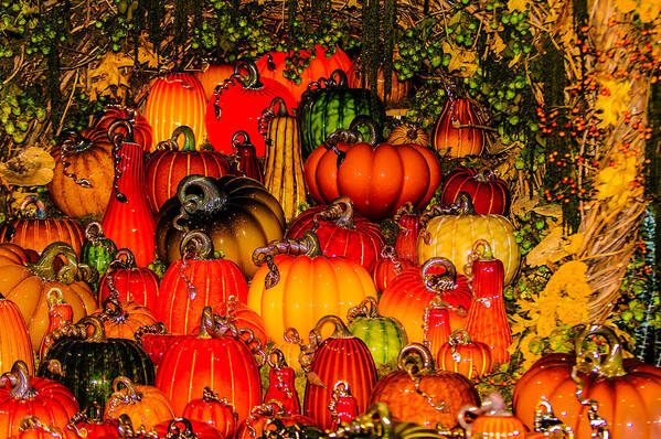 Pumpkins Art Print featuring the photograph Glass Pumpkins by Louis Dallara
