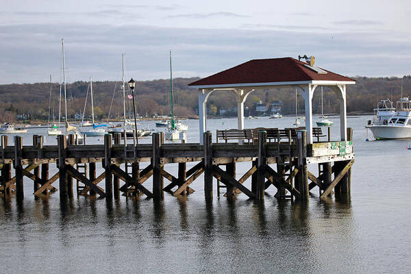 Gloomy Day Northport Dock Long Island New York Art Print featuring the photograph Gloomy Day Northport Dock Long Island New York by Susan Jensen