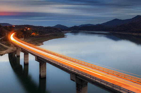 Bulgaria Art Print featuring the photograph Glowing Bridge by Evgeni Dinev