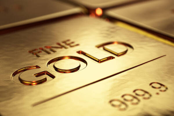 Gold Art Print featuring the photograph Gold Bars Close-up by Johan Swanepoel