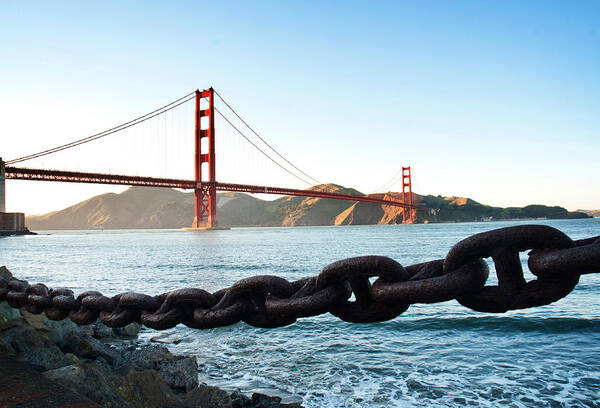 Golden Gate Bridge Art Print featuring the photograph Golden Gate Bridge with Chain by Todd Aaron