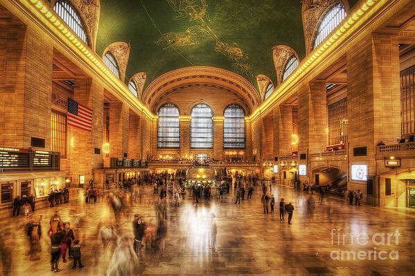 Art Art Print featuring the photograph Golden Grand Central by Yhun Suarez
