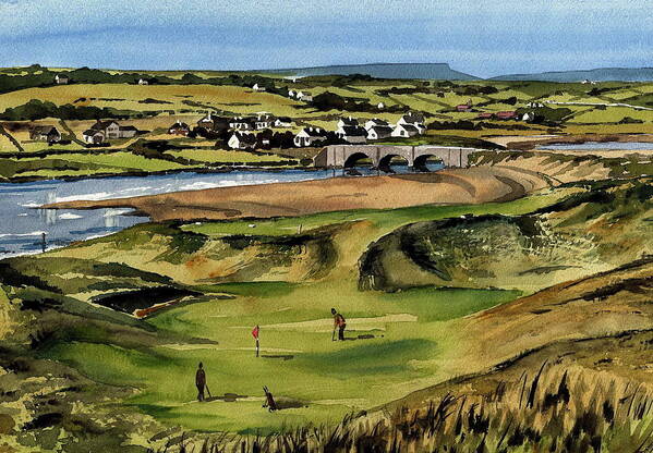 Val Byrne Art Print featuring the painting CLARE Golf at Lahinch GC by Val Byrne