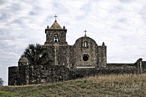 Texas Art Print featuring the photograph Goliad Mission Painted by Cheri Randolph