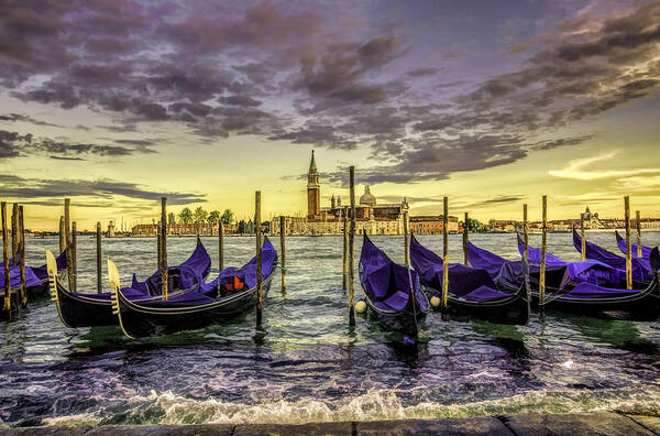 Adriatic Art Print featuring the photograph Gondolas by Maria Coulson