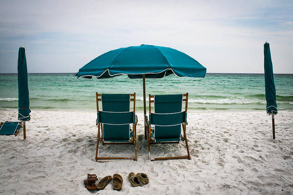 Beach Art Print featuring the photograph Gone Swimming by Jeff Mize