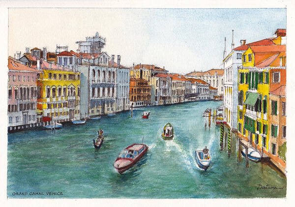 Venice Art Print featuring the painting Grand Canal Venezia by Dai Wynn