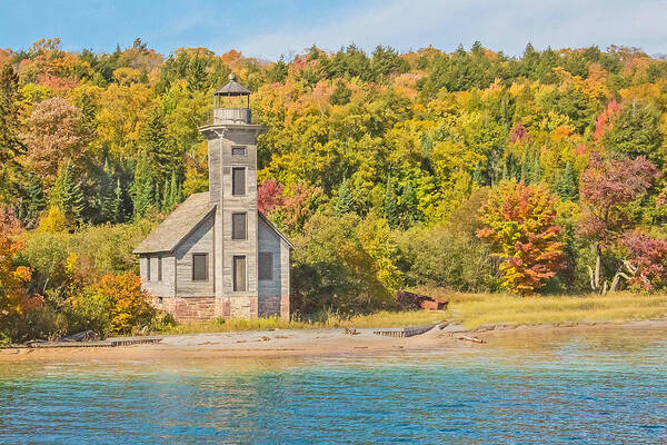 Lighthouse Art Print featuring the photograph Grand Island East Channel Lighthouse by Jim Rettker