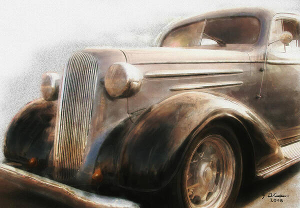 Classic Cars Art Print featuring the digital art Granddads classic car by Gary De Capua