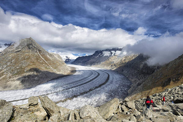 Aletsch Glacier Art Print featuring the photograph Great Aletsch Glacier Swiss Alps Switzerland Europe by Matthias Hauser
