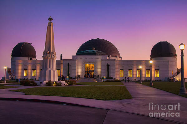 Griffith Art Print featuring the photograph Griffith Observatory by Eddie Yerkish