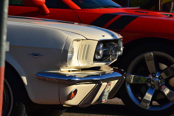  Art Print featuring the photograph Mustang vs Hemi by Dean Ferreira