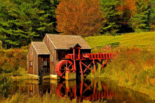 Guildhall Grist Mill Art Print featuring the photograph Guildhall Grist Mill by Liz Mackney