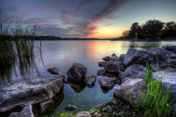 Sunset Art Print featuring the photograph Guilford Lake Sunset by David Dufresne
