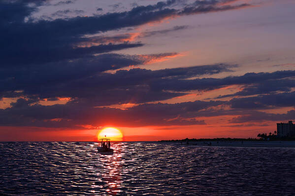 Sunset Art Print featuring the photograph Gulf Coast Sunset by Laura Fasulo