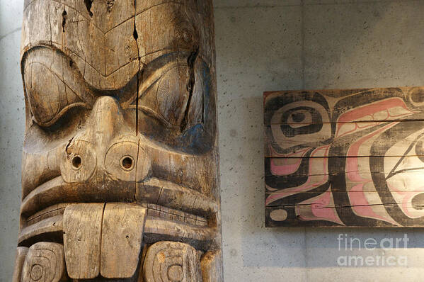 Vancouver Art Print featuring the photograph HAIDA CARVINGS British Columbia Canada by John Mitchell