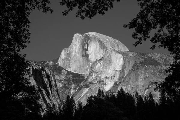 Half Dome Art Print featuring the photograph Half Dome Black and White by Pierre Leclerc Photography