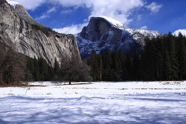 Half Dome Art Print featuring the photograph Half Dome winter snow by Duncan Selby