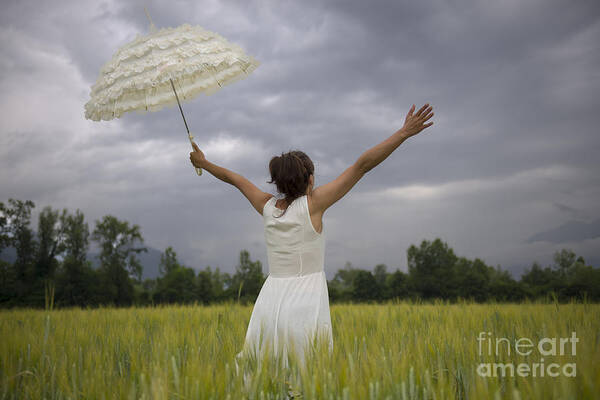 Woman Art Print featuring the photograph Happy by Mats Silvan