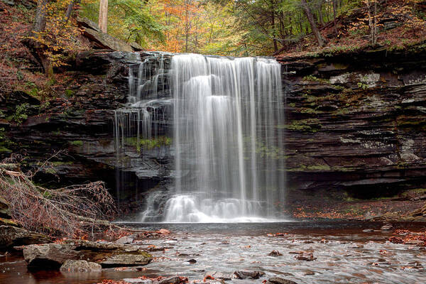October Art Print featuring the photograph Harrison Wright Falls As Autumn Arrives by Gene Walls