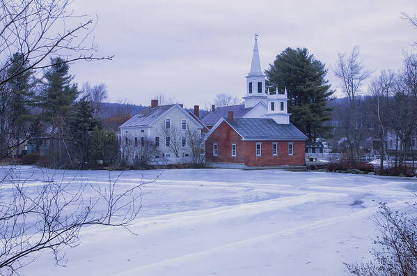 Harrisville New Hampshire. New England Mill Town Art Print featuring the photograph Harrisville Pond by Tom Singleton