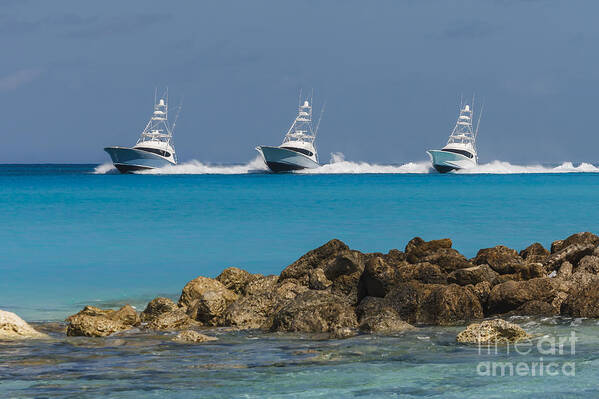 Hatteras Yachts Art Print featuring the photograph Hatteras Dreams by Scott Kerrigan