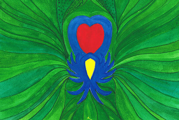 Abstract Art Print featuring the mixed media Heart of Love.Mexico by Strangefire Art    Scylla Liscombe