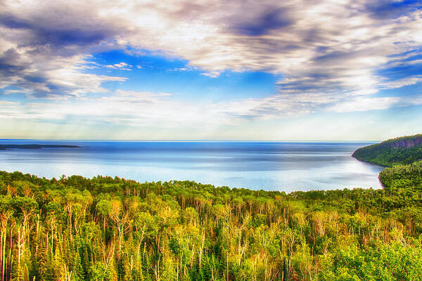 Minnesota Art Print featuring the photograph Heavens Over Lake Superior by Bill and Linda Tiepelman