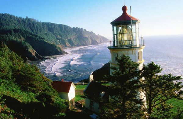 Shadow Art Print featuring the photograph Heceta Head Lighthouse by John Elk