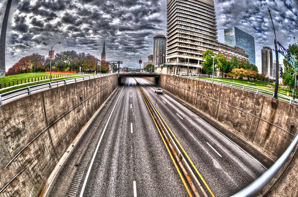 Hdr Image Art Print featuring the photograph Highway into St. Louis by Deborah Klubertanz