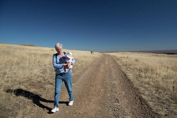 Human Art Print featuring the photograph Hiker With Baby by Jim West