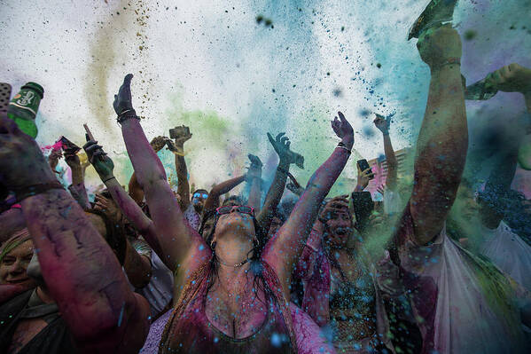 Hinduism Art Print featuring the photograph Holi Festival Of Colours Is Celebrated by Chris J Ratcliffe