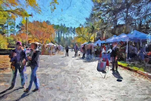 Holiday Art Print featuring the digital art Holiday Market by Ludwig Keck