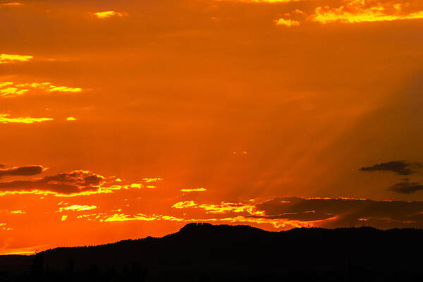 Horsetooth Rock Art Print featuring the photograph Horetooth Rock at Sunset by Rebecca Adams