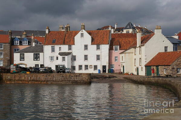 Landscape Art Print featuring the photograph Houses at Pittenweem harbor by Elena Perelman