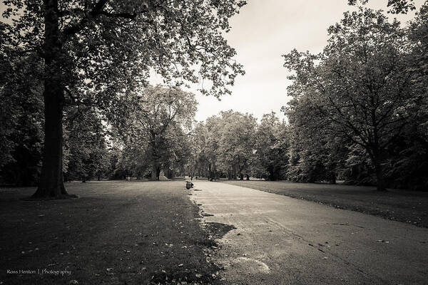 Black Art Print featuring the photograph Hyde Park - for Eugene Atget by Ross Henton