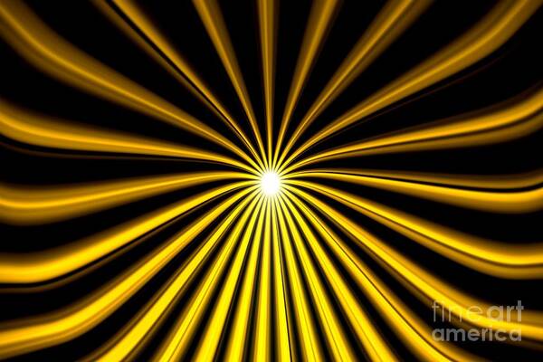 Hyperspace Art Print featuring the painting Hyperspace Gold Landscape by Pet Serrano