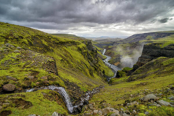 Animals In The Wild Art Print featuring the photograph Iceland Canyon With The Fossa River by Sjo