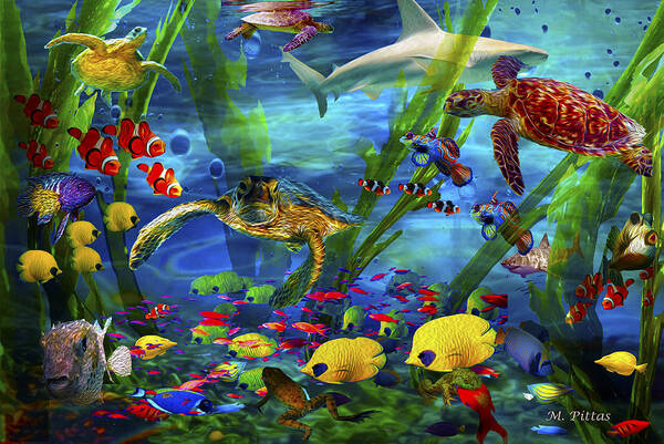  Art Print featuring the digital art I'd Like To Be Under The Sea...... by Michael Pittas